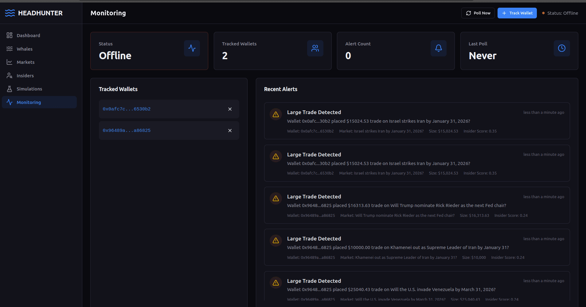 Polymarket Headhunter